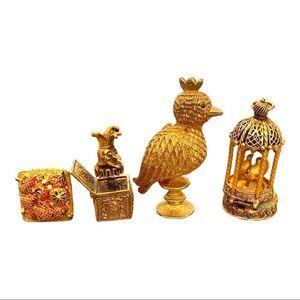 Lot of 4 very collectible MAX FACTOR & Corday crème fragrance compacts